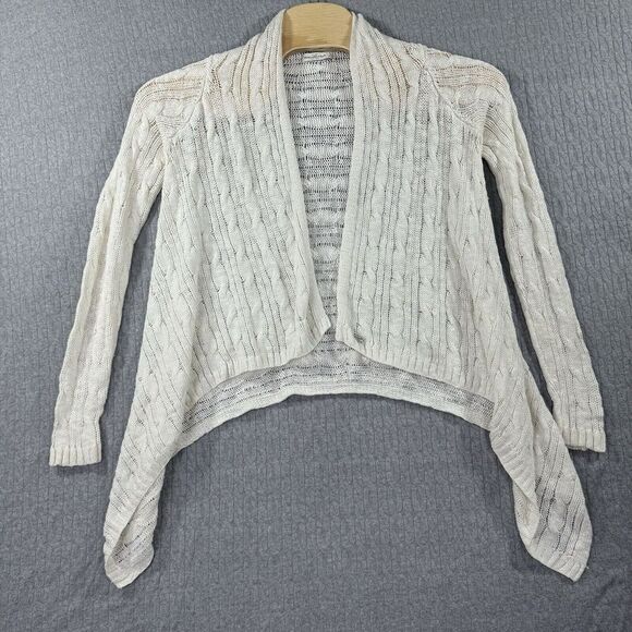 Abercrombie & Fitch Sweaters - Abercrombie & Fitch Sweater Waterfall‎ Sweater Womens  Small White Open Front